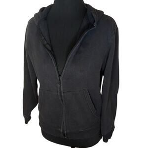 H&M Basics Black Zip-Up Hoodie Youth Unisex Boys Girls 12–14 Classic Sweater